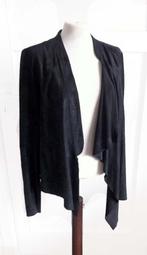 2nd day suede leren blazer M, zwart asymmetrisch, draped, Maat 38/40 (M), Zwart, Nieuw, Ophalen of Verzenden
