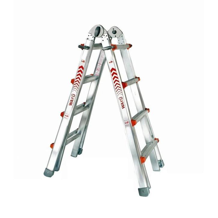 Waku Ladder 4x4 - Multifunctioneel!, Doe-het-zelf en Verbouw, Ladders en Trappen, Gebruikt, Ladder, 2 tot 4 meter, Opvouwbaar of Inschuifbaar