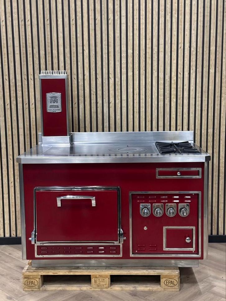 Molteni Bordeaux Gas + GASOVEN + Coup de Feu, Witgoed en Apparatuur, Fornuizen, Zo goed als nieuw, Vrijstaand, Gas, 5 kookzones of meer