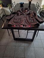 dames tussen jas zwart met rose gebloemde voering maat 44, Ophalen of Verzenden, Zo goed als nieuw, Maat 42/44 (L), Zwart