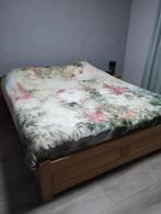 Bed massief eiken, Ophalen, Gebruikt, Tweepersoons
