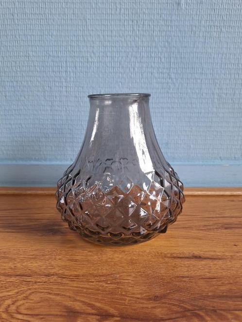 Glazen vaas met ruitmotief, Huis en Inrichting, Woonaccessoires | Vazen, Gebruikt, Overige kleuren, Minder dan 50 cm, Glas, Ophalen of Verzenden