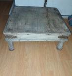 Bajot tafel hout sober landelijk en robuust, Ophalen, Gebruikt, 50 tot 100 cm, Vierkant