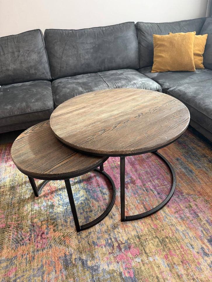 Salontafel Set 2 delige Ovale Tafels, Huis en Inrichting, Tafels | Salontafels, Zo goed als nieuw, Minder dan 50 cm, 50 tot 100 cm