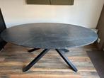 IKEA Ovale eettafel zwart marmerpatroon, Huis en Inrichting, Tafels | Eettafels, Ophalen, Overige materialen, 50 tot 100 cm, Zo goed als nieuw