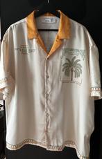Bershka Tropical Sunset Button-Up Shirt, maat L, Wit, Ophalen of Verzenden, Zo goed als nieuw, Halswijdte 41/42 (L)