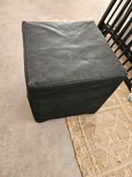 Zwarte poef, Huis en Inrichting, Ophalen, Minder dan 50 cm, Gebruikt, Vierkant