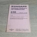 Zundapp Prijslijst Duits 2/1983, Verzenden, Gebruikt