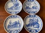 4 delfts Schoonhoven wandborden met boerderijen, Antiek en Kunst, Ophalen of Verzenden