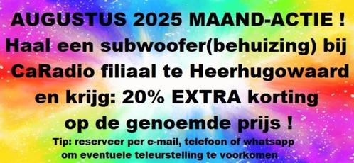 20% EXTRA korting bij ophalen subwoofer CaRadio filiaal, Auto diversen, Autospeakers, Nieuw, Ophalen
