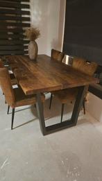 Eetafel massief kikarhout., Gebruikt, Vijf personen of meer, 150 tot 200 cm, Rechthoekig