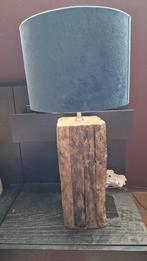 Tafellamp, Ophalen, Hout, Minder dan 50 cm, Brocante sober en stoer vintage