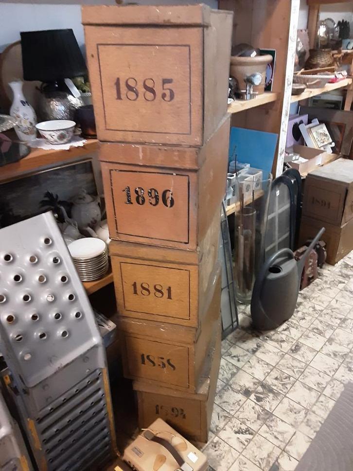 Vintage Stalen Kisten - Diversen, Huis en Inrichting, Woonaccessoires | Kisten, Gebruikt, Minder dan 50 cm, Minder dan 50 cm, Minder dan 50 cm