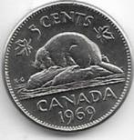 5  cent  1969  Canada. km. 60.1, Postzegels en Munten, Munten | Amerika, Ophalen of Verzenden, Losse munt, Noord-Amerika