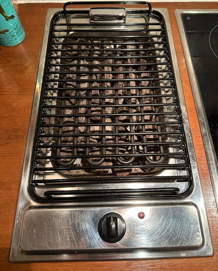 Inbouw Grillplaat met Lavastenen - 51x29cm, Witgoed en Apparatuur, Grillplaten, Gebruikt, Tafelgrill, Ophalen