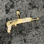 14k gouden kettinghanger pistool geweer ak47, Ophalen of Verzenden, Nieuw, Goud, Kruis of Symbool
