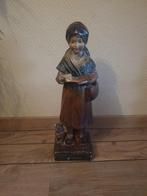 gipsen beeld - "la lecon" - schoolmeisje met een hond, Ophalen of Verzenden