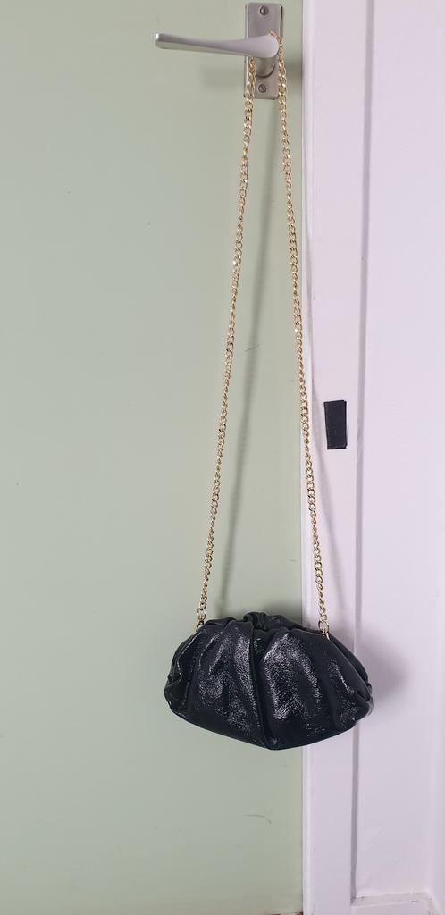 Borse in Pelle clutch/schoudertasje. Zwart.  22x14x6 cm., Sieraden, Tassen en Uiterlijk, Tassen | Damestassen, Nieuw, Schoudertasje