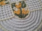 Vintage bedsprei bloemetjes en brede ruches, Geel, Tweepersoons, Ophalen of Verzenden, N.v.t