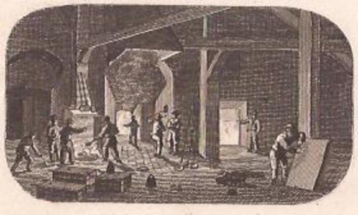 Deventer. De IJzersmelterij. 1836, Antiek en Kunst, Kunst | Etsen en Gravures, Ophalen of Verzenden