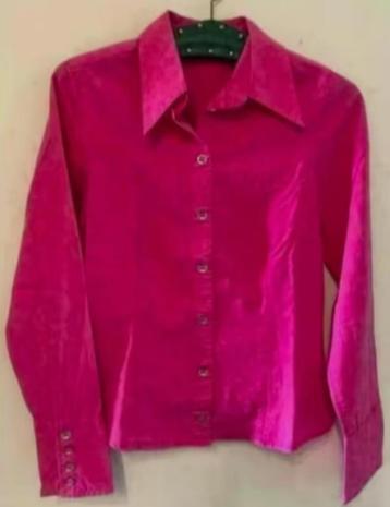 Roze, rose blouse, bloes print achterkant; capsize; Small beschikbaar voor biedingen