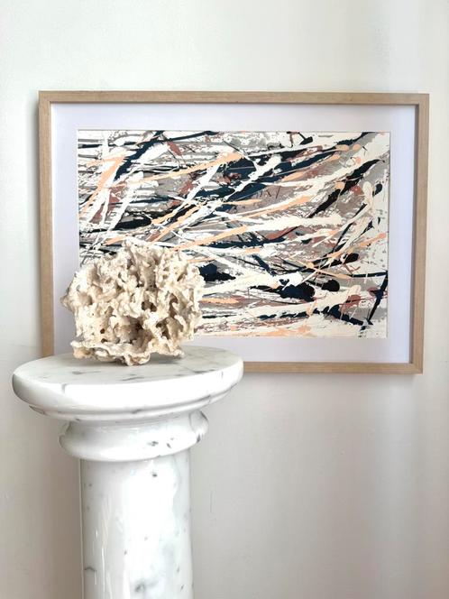 Mid century modern art kunst schilderij painting abstract, Antiek en Kunst, Kunst | Schilderijen | Abstract, Ophalen of Verzenden