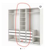 Pax kast (ikea) 1 deel met 3 lades en roede, Huis en Inrichting, Ophalen, 200 cm of meer, 50 tot 100 cm, Zo goed als nieuw