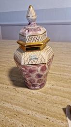 Belgische LAEKEN handgemaakte Porceleinen Sierpot met deksel, Ophalen of Verzenden