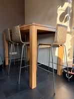 Zwaar eikenhouten hoge tafel, Huis en Inrichting, Tafels | Statafels, Ophalen, Gebruikt