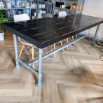 Robuuste eettafel 240x78cm met stijgerbuizen, Ophalen, Zo goed als nieuw