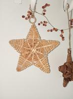 Kerst rotan rieten ster hanger plat naturel, Ophalen of Verzenden, Zo goed als nieuw
