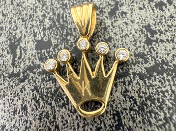 Prachtige 14k gouden rolex design hanger met letter K beschikbaar voor biedingen