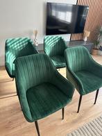 Groen velvet eetkamerstoelen, Ophalen, Gebruikt, Overige kleuren, Vier