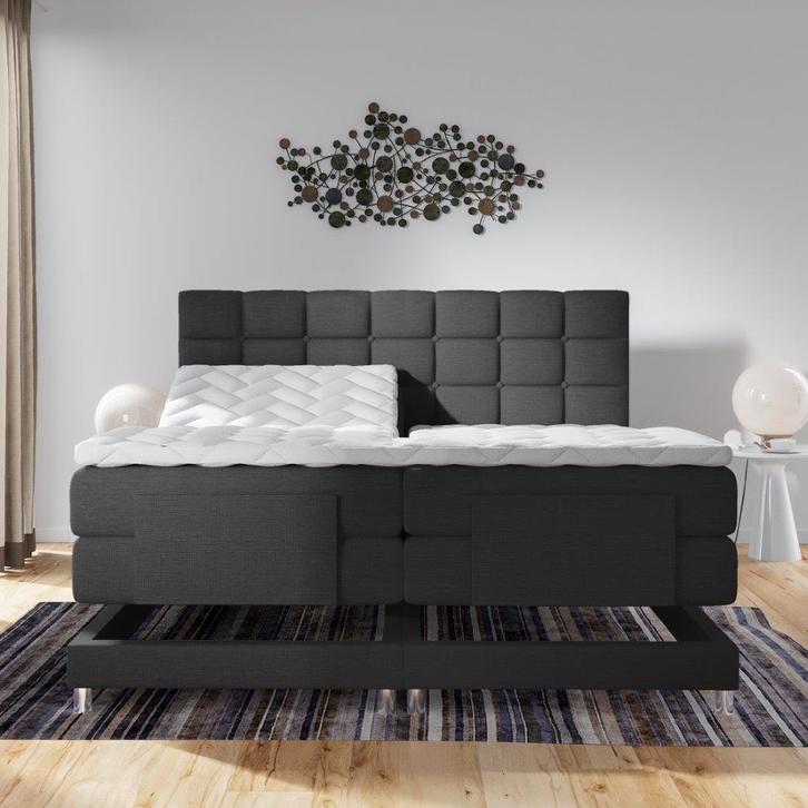 Boxspring Dubai Elektrisch Dreambedden, Huis en Inrichting, Slaapkamer | Boxsprings, Nieuw, 160 cm, 200 cm, Tweepersoons, Beige