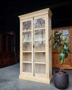 Hoge franse vitrinekast | Whitewash buffetkast #2516