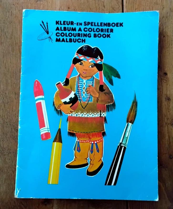 Vintage kleurboek - spellenboek - gebruikt!, Kinderen en Baby's, Speelgoed | Educatief en Creatief, Gebruikt, Knutselen, Puzzelen