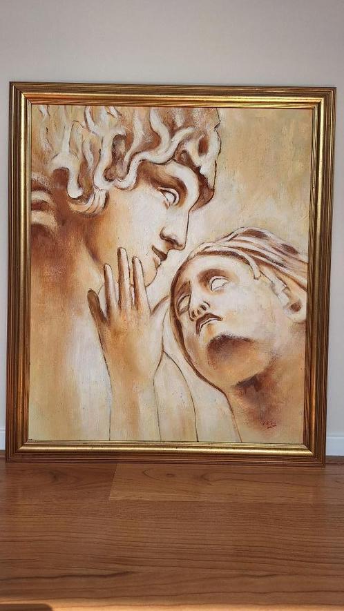 Romantisch schilderij met lijst, Huis en Inrichting, Woonaccessoires | Schilderijen, Tekeningen en Foto's, Zo goed als nieuw, Schilderij