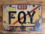 WW2 metalen bord Foy, Ophalen of Verzenden, Overige soorten, Overige gebieden, Kunstobject