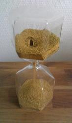 Grote glazen zandloper handgemaakt gouden balletjes, Ophalen of Verzenden, Gebruikt