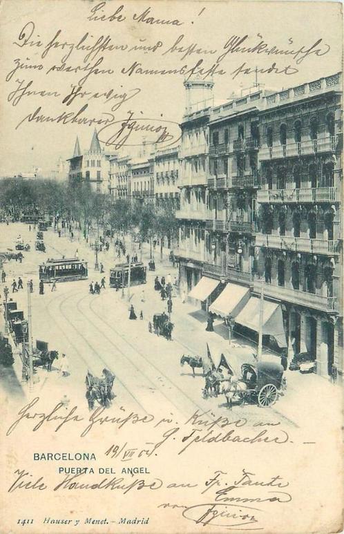 (379-095-015) Barcelona Puerta del Angel, Verzamelen, Ansichtkaarten | Buitenland, Spanje, Voor 1920, Verzenden