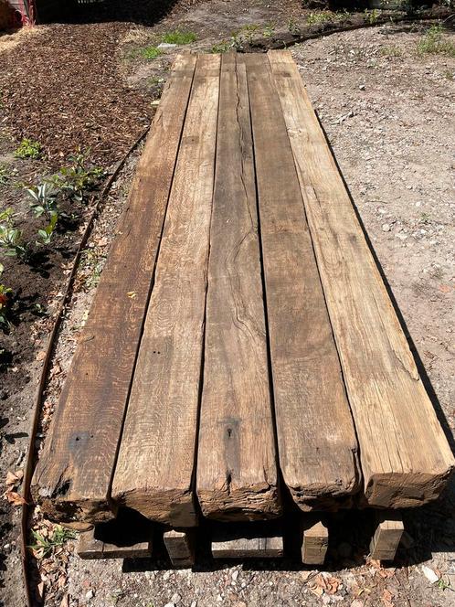oud eiken balken 10 stuks 20x20, Tuin en Terras, Palen, Balken en Planken, Gebruikt, Balken, 250 cm of meer, Ophalen