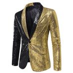 Heren gouden zwart glitter colbert / mannen blazer paillet, Verzenden, Nieuw, Overige maten, Overige kleuren