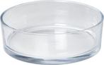 Glazen platte lage schaal rond (nieuw) (25 x 8 cm), Nieuw, Glas, Schaal, Rond