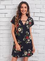 NIEUW! Romantische blauwe bloem zomer ibiza jurk maat XL 46, Verzenden, Nieuw, Maat 46/48 (XL) of groter, Blauw