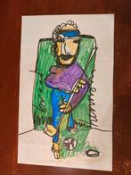 Golfer - stifttekening door Herman Brood. Of een bewonderaar, Ophalen of Verzenden