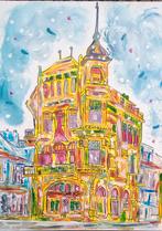 Schilderij Apotheek pand voorstreek Leeuwarden, Ophalen of Verzenden