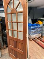 Hardhouten Buitendeur met Glas 200x82 cm, Gebruikt, 80 tot 100 cm, Ophalen of Verzenden, 200 tot 215 cm