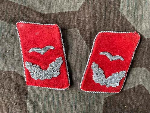 WO2 flak leutnant kraagspiegels, Verzamelen, Militaria | Tweede Wereldoorlog, Landmacht, Embleem of Badge, Duitsland, Ophalen of Verzenden