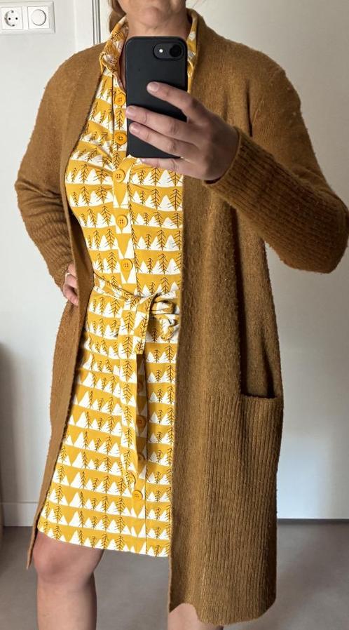 Tante Betsy Button down winter peaks maat S, Kleding | Dames, Jurken, Zo goed als nieuw, Maat 36 (S), Geel, Knielengte, Ophalen of Verzenden