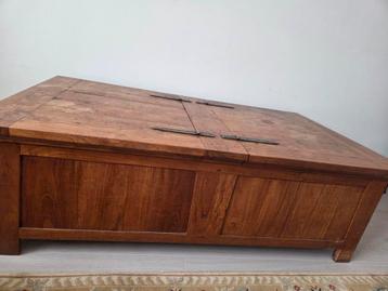 Vintage Houten Kist – Kan ook als TV‑meubel of Salontafel!
 beschikbaar voor biedingen
